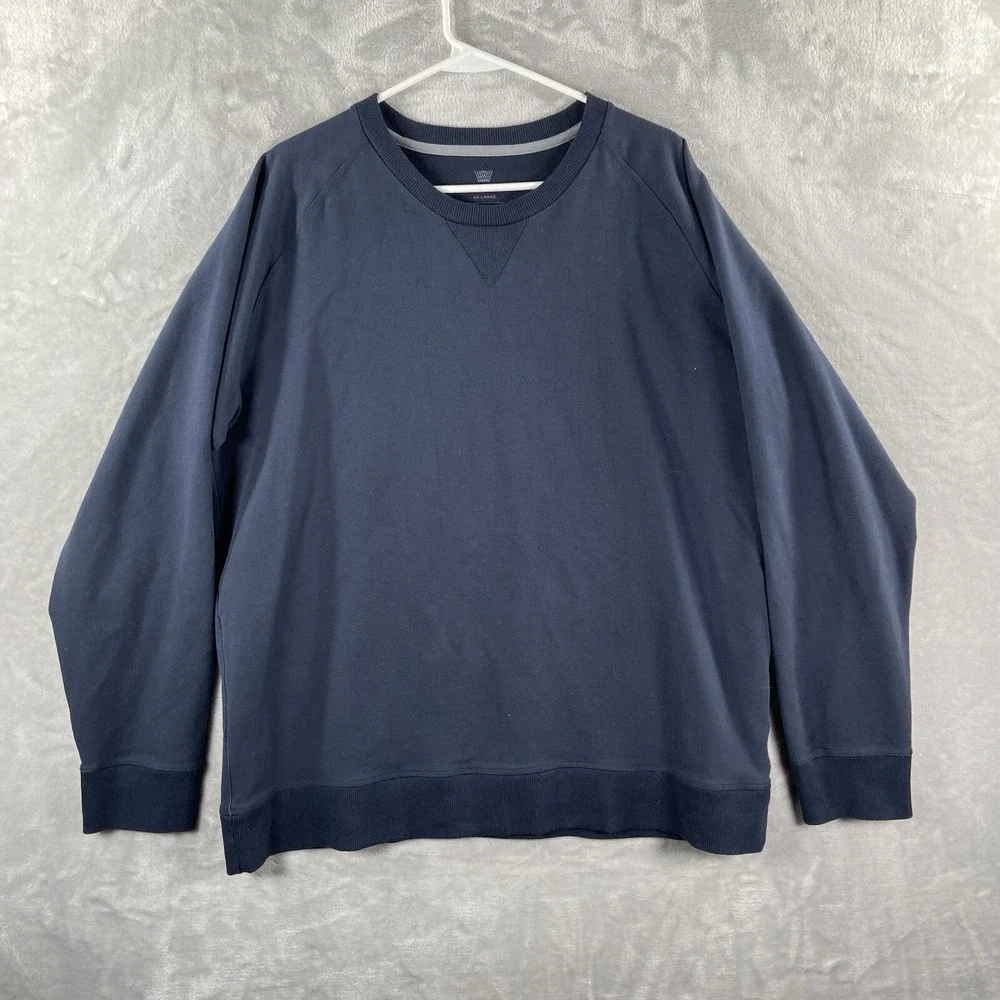 Mack Weldon Sweatshirt Mens XXL Crew Neck Pullover Sweater Blue Cotton Spandex